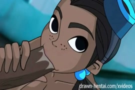 Une vidéo dun personnage de dessin animé nommé tennie faisant lamour avec un homme noir.